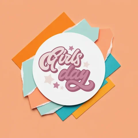 Groovy Retro style sticker mockup of the Besties Trip Clipart, perfect PNG for digital planners or physical decals.